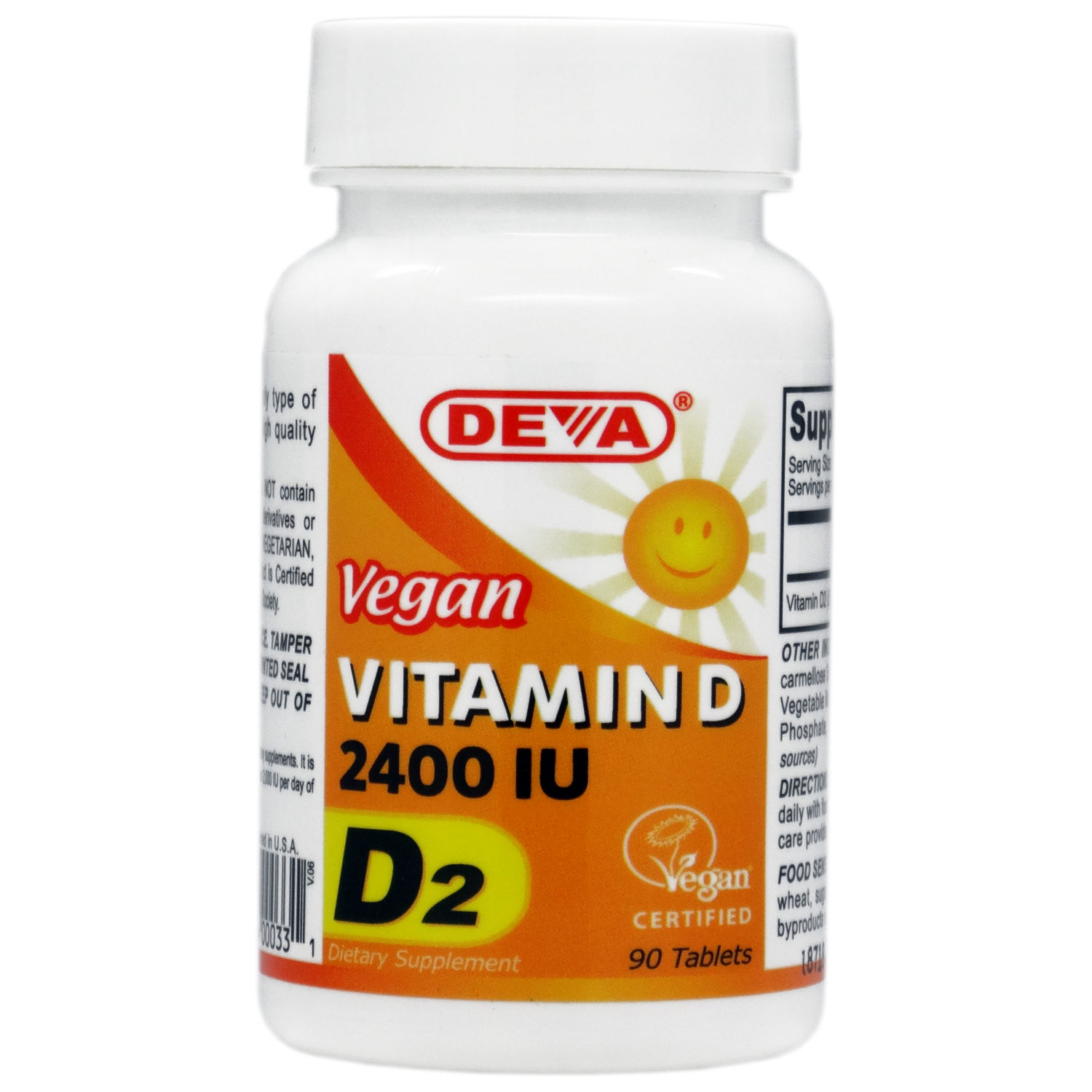 Deva Vegan Vitamin D2 - 2400iu - Shop Vegan